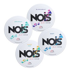 Nikotinlutschsäckchen von NOIS in den Geschmäckern Spearmint, Mint, Blackcurrant und Mango Mint